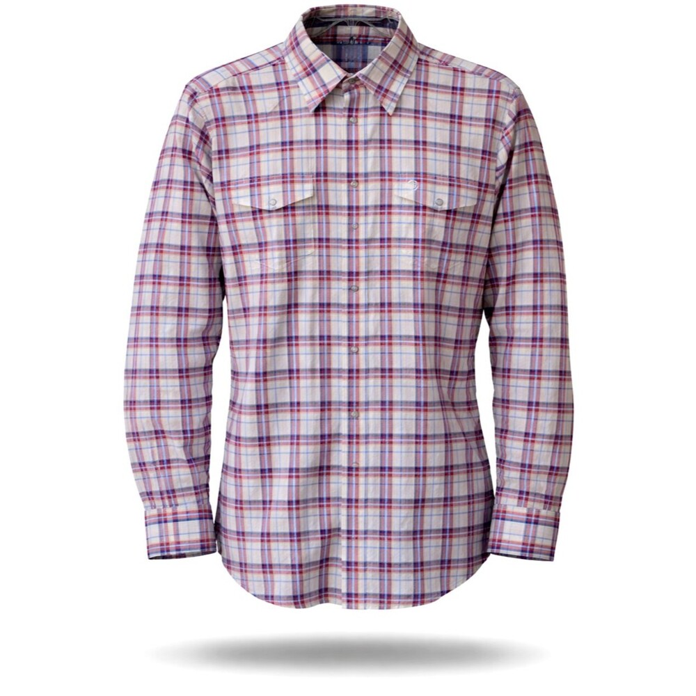 George Strait Shirt Mens XXL Checked Western Cowboy Long Sleeve Shirt Red White